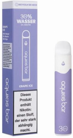 Aquios Bar Grape Ice Einweg E-Zigarette auf Wasser Basis 20mg