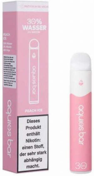 Aquios Bar Peach Ice Einweg E-Zigarette auf Wasser Basis 20mg