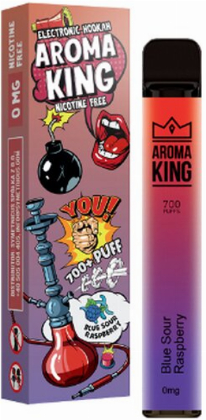 Aroma King Blue Sour Raspberry Einweg e-Shisha ohne Nikotin ca. 700 Züge