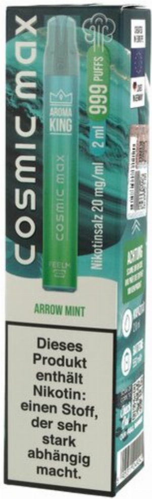Aroma King Cosmic Max Einweg E-Zigarette Arrow Mint 20mg