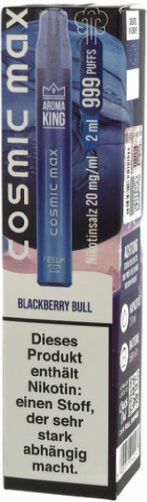 Aroma King Cosmic Max Einweg E-Zigarette Blackberry Bull 20mg
