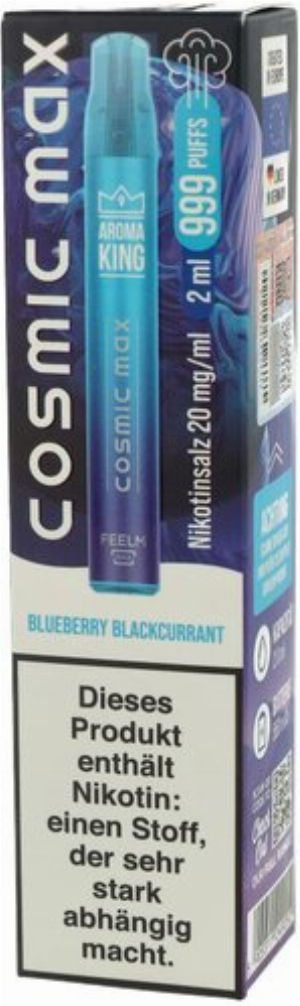 Aroma King Cosmic Max Einweg E-Zigarette Blueberry Blackcurrant 20mg