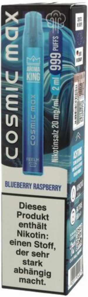 Aroma King Cosmic Max Einweg E-Zigarette Blueberry Raspberry 20mg