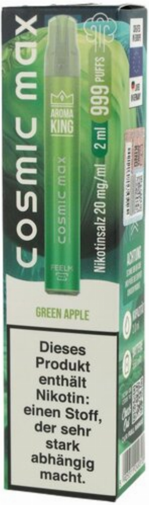 Aroma King Cosmic Max Einweg E-Zigarette Green Apple 20mg