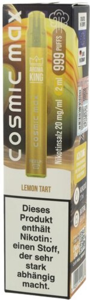 Aroma King Cosmic Max Einweg E-Zigarette Lemon Tart 20mg