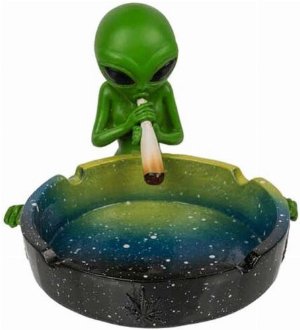 Aschenbecher Alien mit Joint