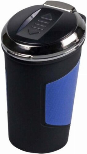 Aschenbecher fürs Auto mit USB und Anzünder Silber