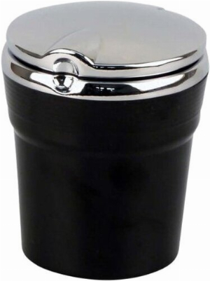 Aschenbecher fürs Auto Schwarz mit LED Leuchte