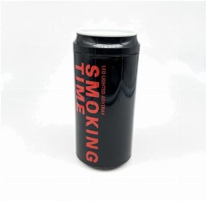 Atomic Auto-Aschenbecher, Optik Getränkedose, schwarz, mit LED Licht, inkl. Batterie