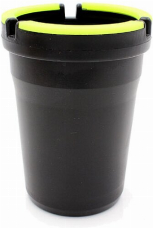 Atomic Auto-Aschenbecher, schwarz, mit Leuchteffekt, ca. 11,5cm