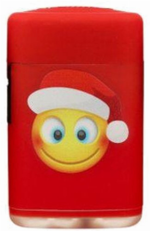 Atomic Jet Flame Feuerzeug Merry Christmas Smiley mit Weihnachtsmütze