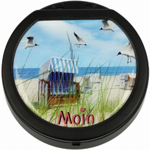 Atomic Metall Aschenbecher Maritim Sterneinsatz mit Deckel