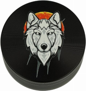 Atomic Metall Grinder 3D Wolf schwarz mit Wolf 3-teilig
