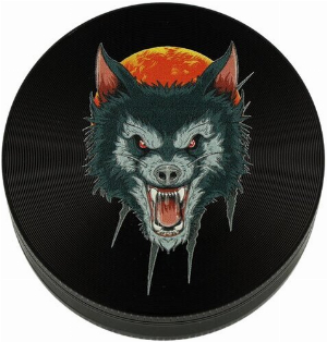 Atomic Metall Grinder 3D Wolf schwarz mit Wolf 3-teilig