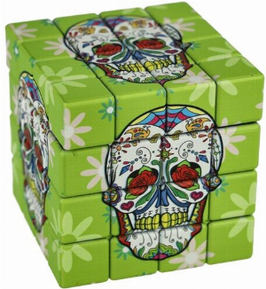 Atomic Metall Grinder Cube Skull, grün 4-teilig