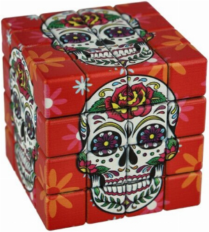 Atomic Metall Grinder Cube Skull, rot 4-teilig