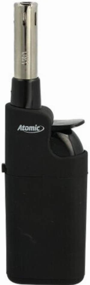Atomic Mini Stabfeuerzeug Black Line Silber