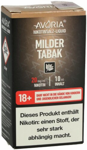 Avoria Nikotinsalz Liquid Dezenter Tabak 20mg