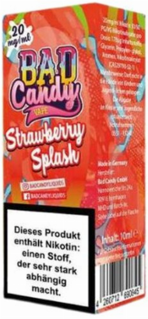 Bad Candy Strawberry Splash 20mg Nic Salte-Liquid