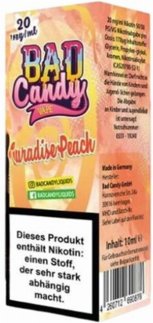 Bad Candy Paradise Peach 20mg Nic Salt e-Liquid
