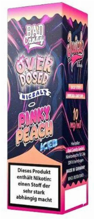 Bad Candy Pinky Peach Iced Nikotinsalzliquid Overdosed 10mg