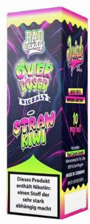 Bad Candy Straw Kiwi Nikotinsalzliquid Overdosed 10mg