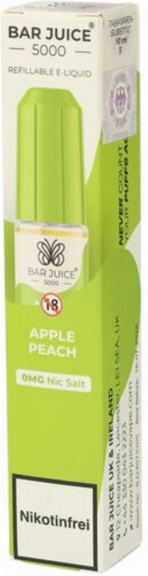 Bar Juice 5000 Nic Salt Liquid Apple Peach 0mg