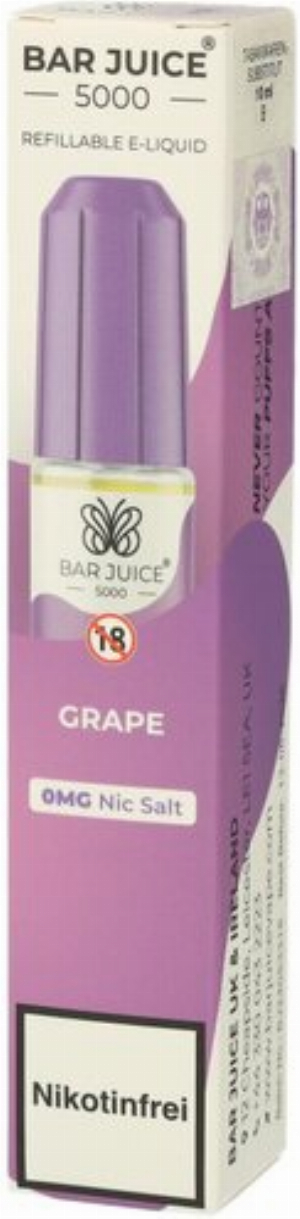 Bar Juice 5000 Nic Salt Liquid Grape 0mg