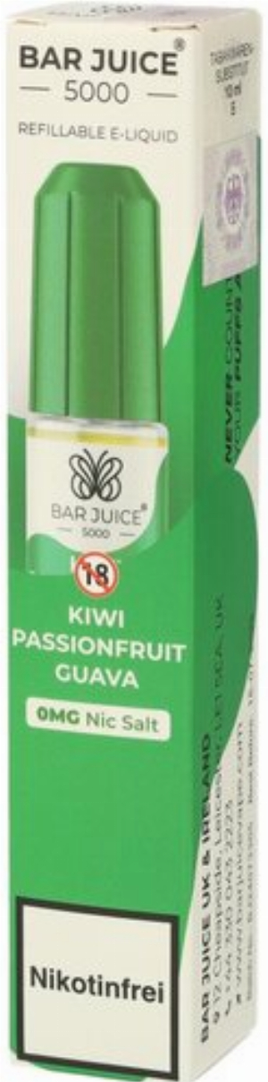 Bar Juice 5000 Nic Salt Liquid Kiwi Passionfruit Guava 0mg
