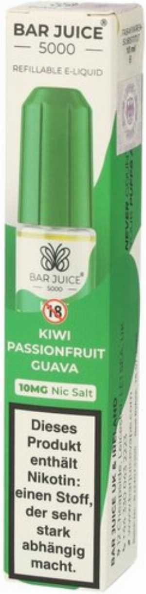 Bar Juice 5000 Nic Salt Liquid Kiwi Passionfruit Guava 10mg