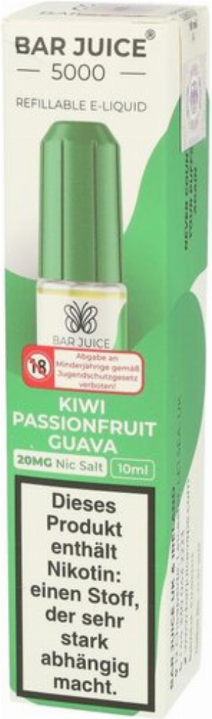 Bar Juice 5000 Nic Salt Liquid Kiwi Passionfruit Guava 20mg