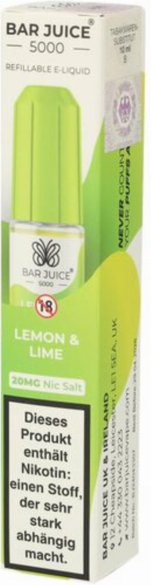 Bar Juice 5000 Nic Salt Liquid Lemon Lime 20mg