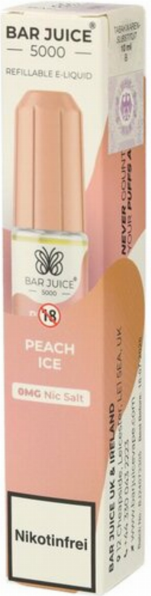 Bar Juice 5000 Nic Salt Liquid Peach Ice 0mg
