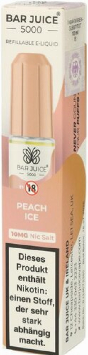 Bar Juice 5000 Nic Salt Liquid Peach Ice 10mg