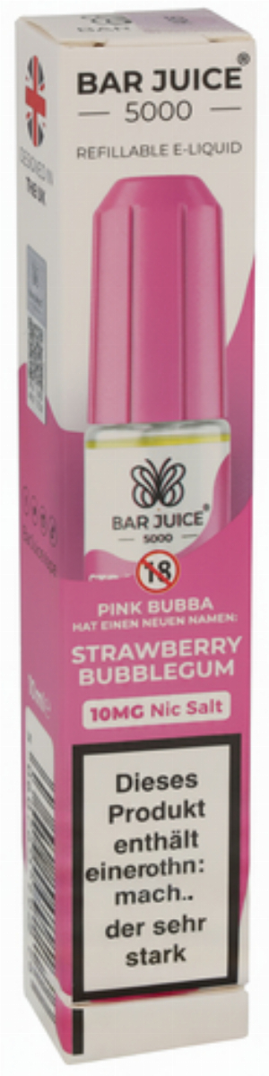 Bar Juice 5000 Nic Salt Liquid Strawberry Bubblegum 10mg