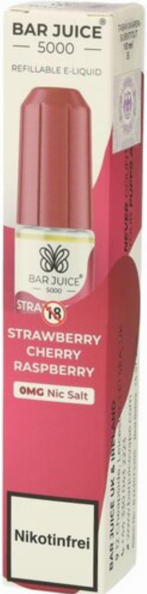 Bar Juice 5000 Nic Salt Liquid Strawberry Cherry Raspberry 0mg