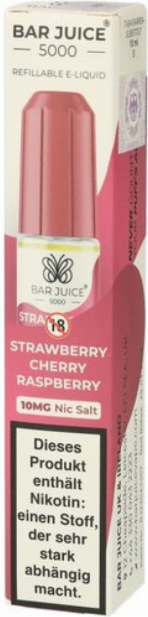 Bar Juice 5000 Nic Salt Liquid Strawberry Cherry Raspberry 10mg