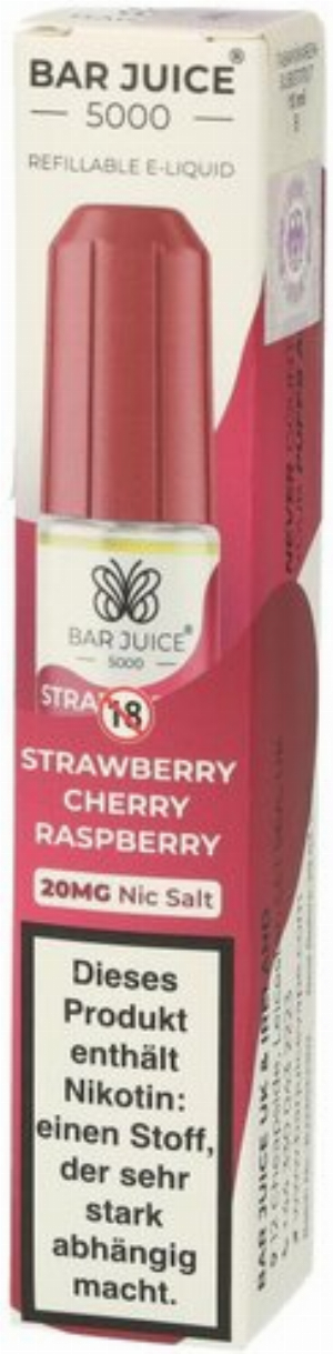 Bar Juice 5000 Nic Salt Liquid Strawberry Cherry Raspberry 20mg