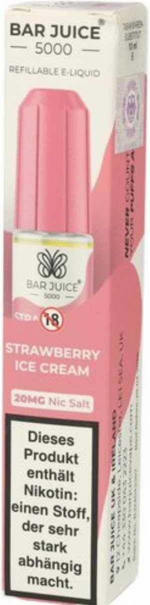 Bar Juice 5000 Nic Salt Liquid Strawberry Ice Cream 20mg