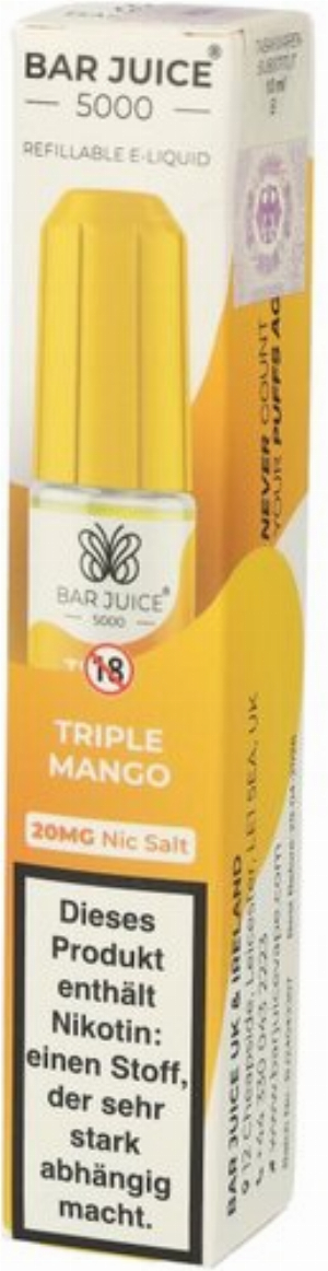 Bar Juice 5000 Nic Salt Liquid Triple Mango 20mg