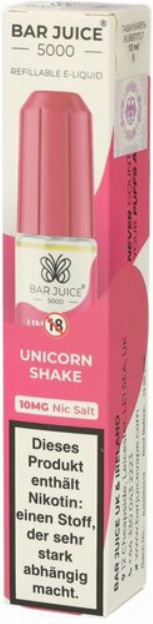 Bar Juice 5000 Nic Salt Liquid Unicorn Shake 10mg