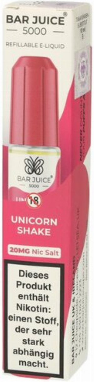 Bar Juice 5000 Nic Salt Liquid Unicorn Shake 20mg