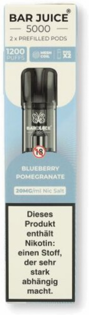 Bar Juice 5000 Prefilled Pods Blueberry Pomegranate 2x2ml 20mg/ml