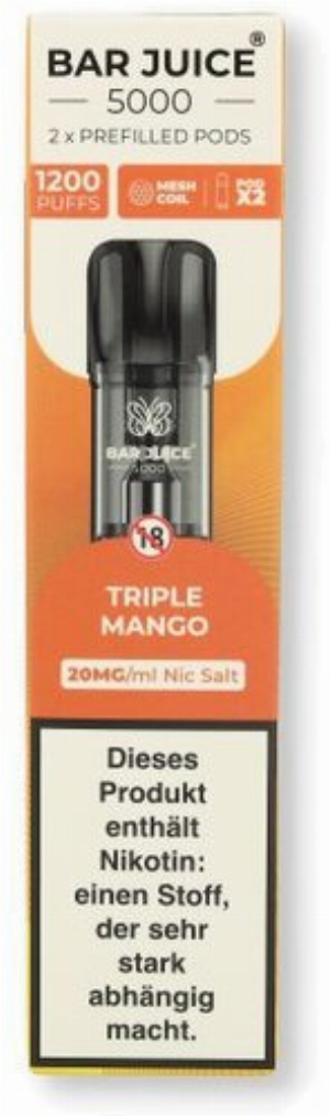 Bar Juice 5000 Prefilled Pods Triple Mango 2x2ml 20mg/ml