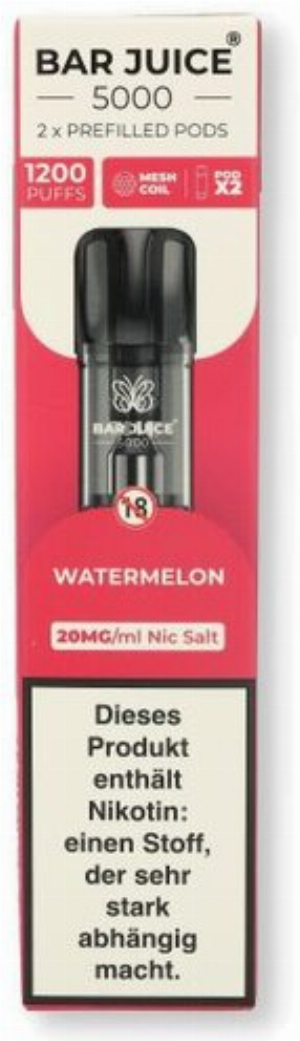 Bar Juice 5000 Prefilled Pods Watermelon 2x2ml 20mg/ml