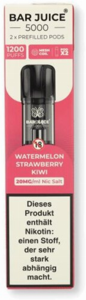 Bar Juice 5000 Prefilled Pods Watermelon Strawberry Kiwi 2x2ml 20mg/ml