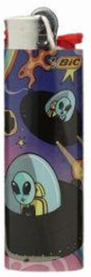 BIC Feuerzeug Aliens greifen an Maxi Fantasy Cartoon 4v8