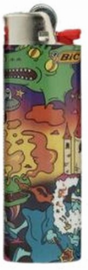 BIC Feuerzeug Drache, Alien und Zauberer Maxi Fantasy Cartoon 7v8