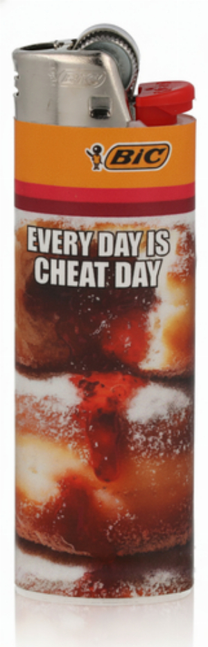 BIC Feuerzeug Maxi J26 Fast food  Every day is cheat day 8v8