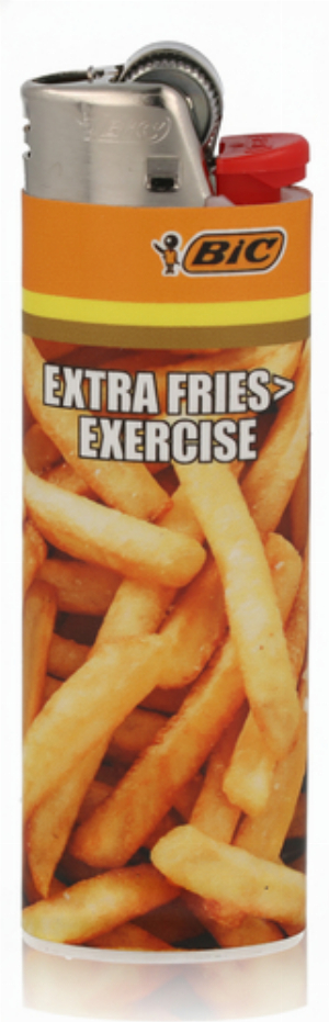 BIC Feuerzeug Maxi J26 Fast food  Extra fries exercise 5v8